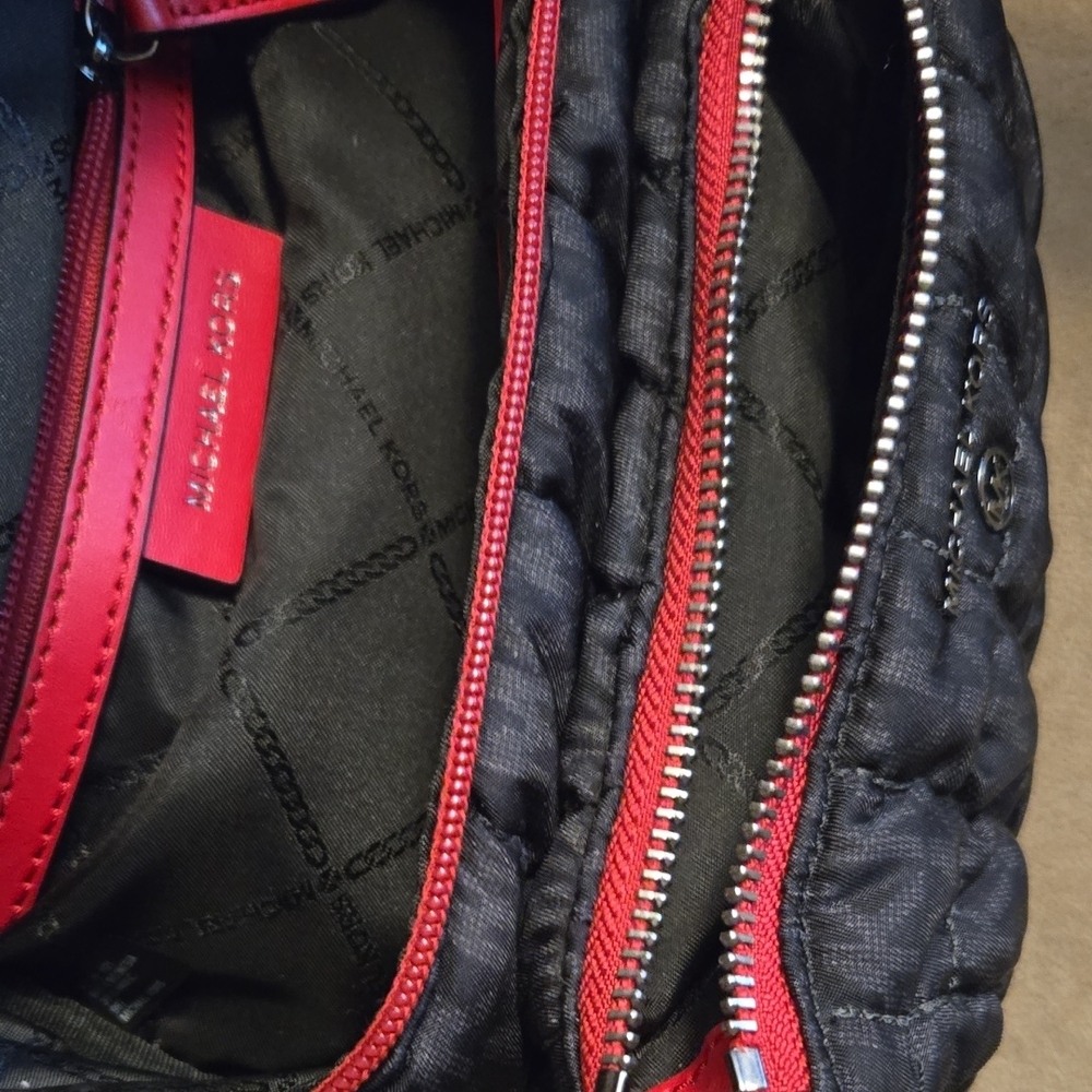 Michael Kors Quilted Black and Red Belt Bag - Picture 3 of 4